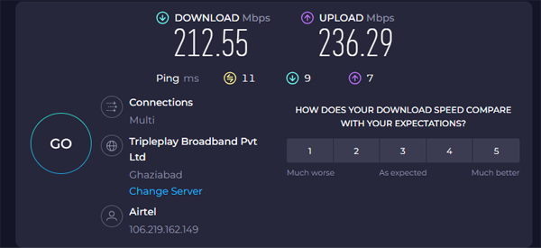 Speed of the PC with VPN on